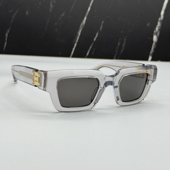 NEW BOTTEGA VENETA BV1230S 001 SUNGLASSES UNISEX CRYSTALSQUARE EYEWEAR - Picture 4 of 13